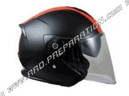 Casco jet doble pantalla CHOK JET CITY RDJ RACING 16 negro mate y rojo