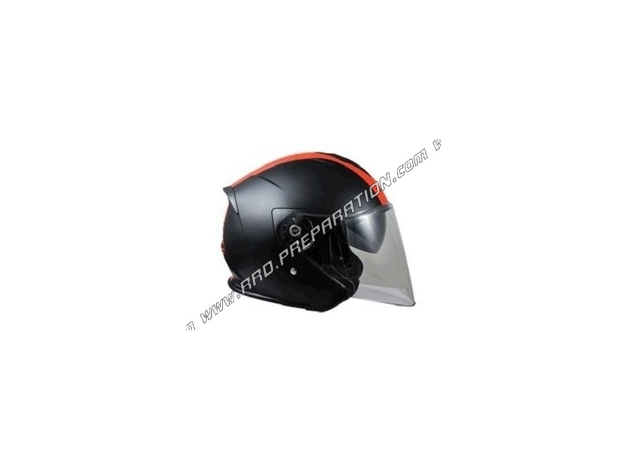 Casco jet doble pantalla CHOK JET CITY RDJ RACING 16 negro mate y rojo