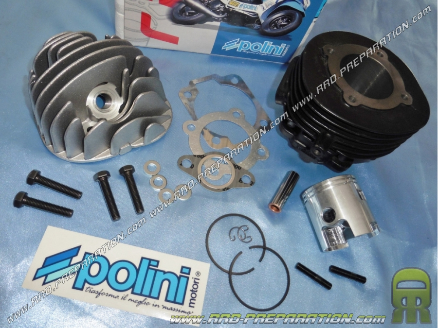 Kit haut moteur Ø47mm 75cc POLINI RACING fonte 6 transferts pour scooter VESPA 50cc 2T PK, HP, XL, SPECIAL, PIAGGIO APE...