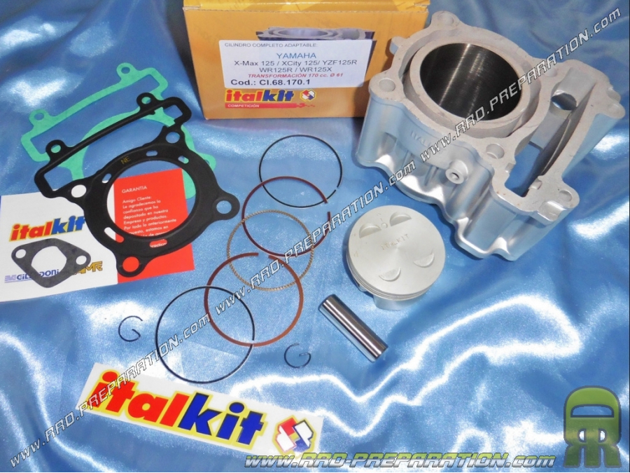 Kit 180cc ITALKIT Ø61mm, cylindre / piston pour YAMAHA X-CITY, X-MAX, YZF, WR, MBK CITYLINER, HM, HONDA, CRE, CRM... 125cc 4T