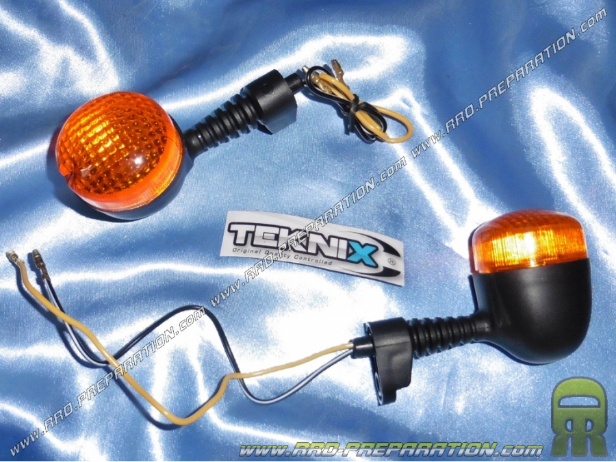 Rear turn TEKNIX black / orange for DERBI Senda, MBK Nitro, Yamaha Aerox ...