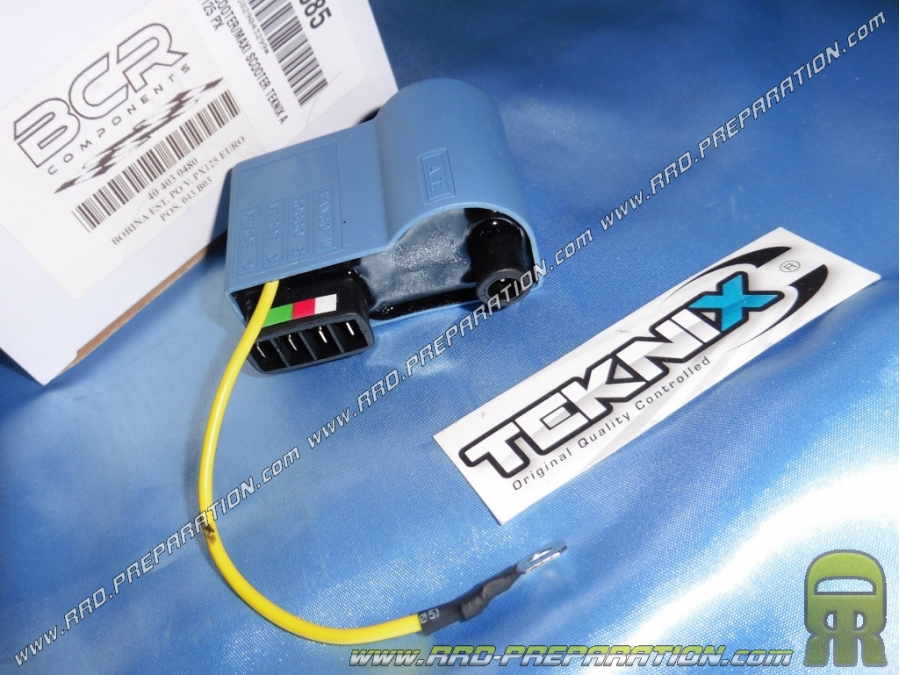 High voltage CDI coil integrated TEKNIX original type for original ignition on scooter VESPA PX 50cc and 125cc