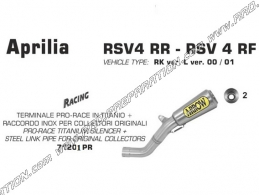 ARROW silencer GP2 with stainless intermediary for Aprilia RSV4 FACTORY, TUONO V4R, APRC .... From 2009 to 2015