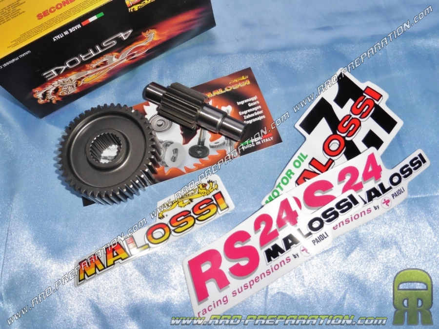 Transmissions secondaires HTG z 14/43 MALOSSI pour maxi-scooter 125cc YAMAHA, MBK et autres modèles