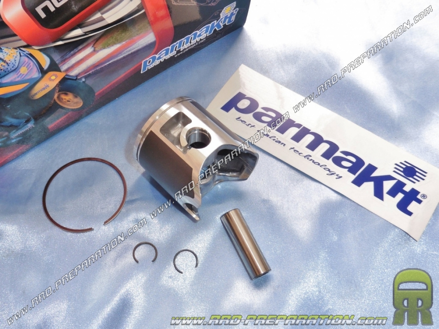 Piston mono segment PARMAKIT Ø50mm axe 12mm pour kit 77, 80 et 90cc sur Minarelli vertical, AM6, DERBI ...