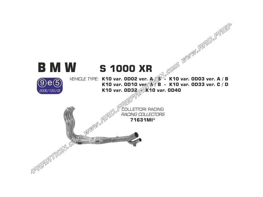 Collecteur d'échappement ARROW Racing pour BMW S 1000 RR à partir de 2015