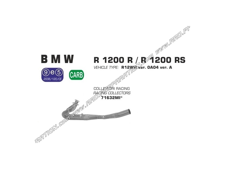 Collecteur d'échappement ARROW Racing pour BMW R 1200 R / RS à partir de 2015