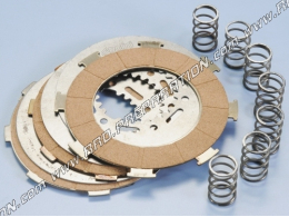 Set of 7 POLINI reinforced clutch discs (discs + spacers) with spring VESPA PX, T5, PE, LML... 125, 150, 200 4T