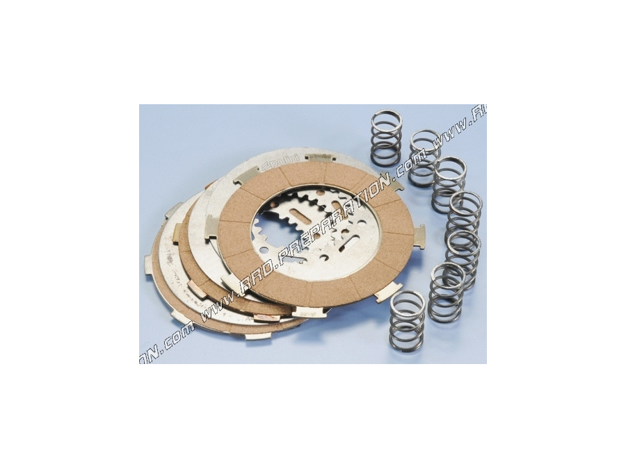 Set Of 7 Reinforced Polini Clutch Disks (Discs + Spacers) With Vespa Spring  Px, T5, Pe, Lml ... 125, 150, 200 4T