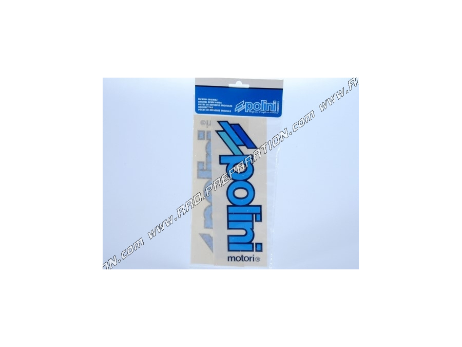 Set of 2 stickers POLINI 23X 8cm precut "décalco" adhesive blue line, blue border