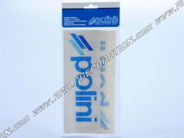 Set of 2 stickers POLINI 23X 8cm precut "décalco" adhesive blue line, white border