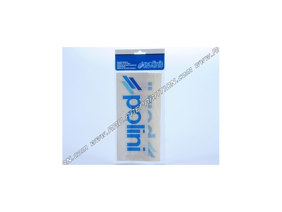 Set of 2 stickers POLINI 23X 8cm precut "décalco" adhesive blue line, white border