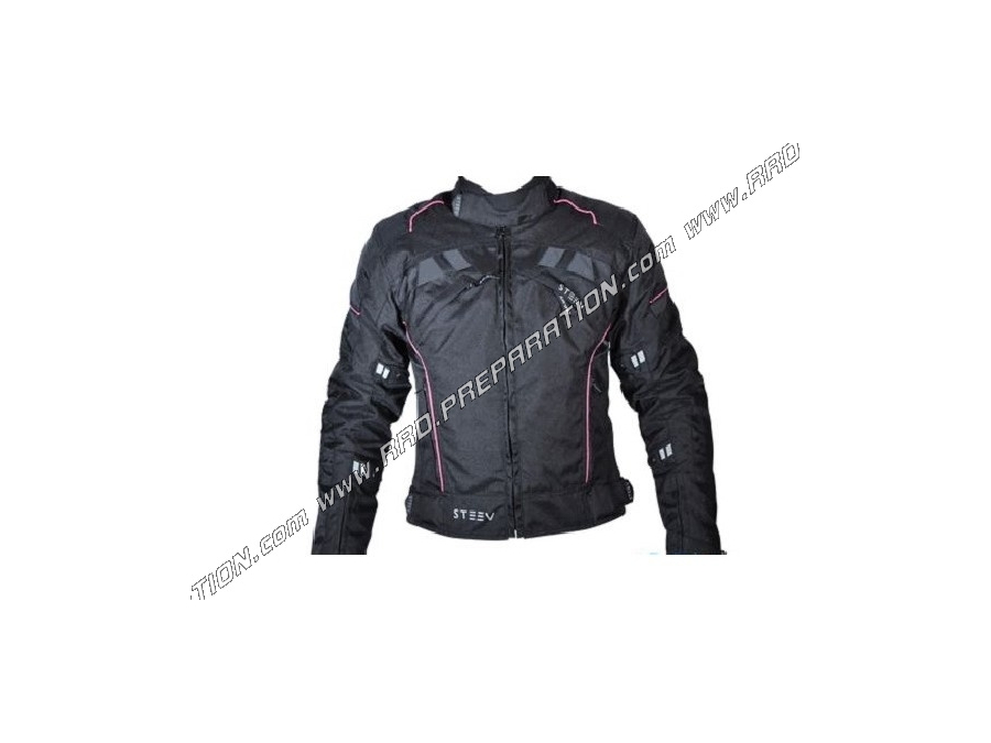 Blouson moto STEEV TARGA V2 Noir et Rose Femme