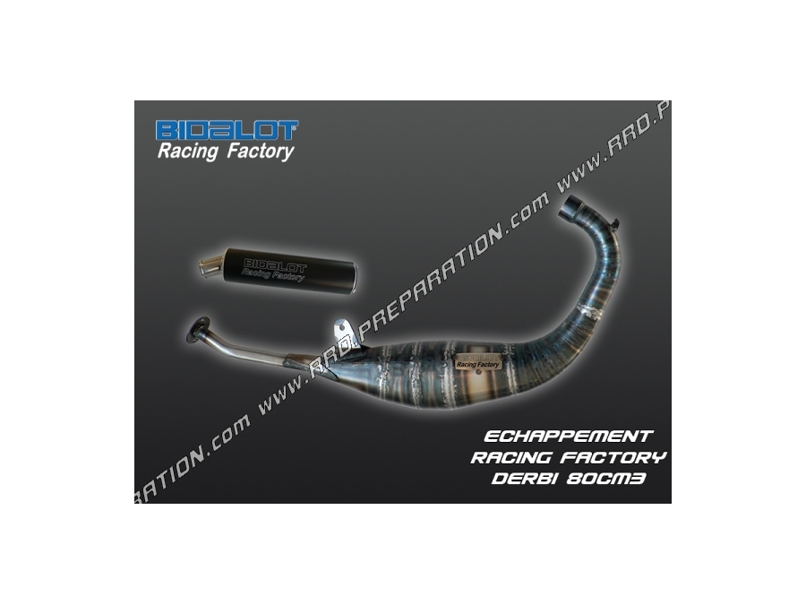 Muffler BIDALOT Racing Factory 2015 80 / 85cc low passage for DERBI perimeter 50cc, Senda, SM, X-TREM, GPR ...