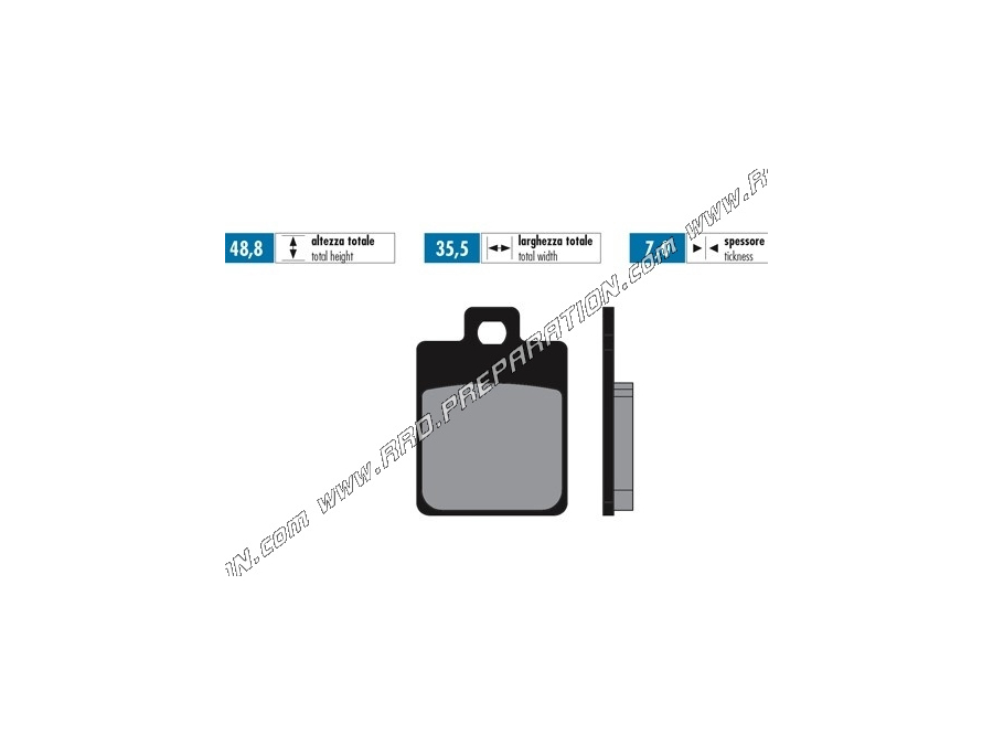 Polini brake pads front / rear maxi scooter, scooter 50, 125, 150, 200 Vespa LML, SPRINT, PIAGGIO QUARTZ, ITALJET