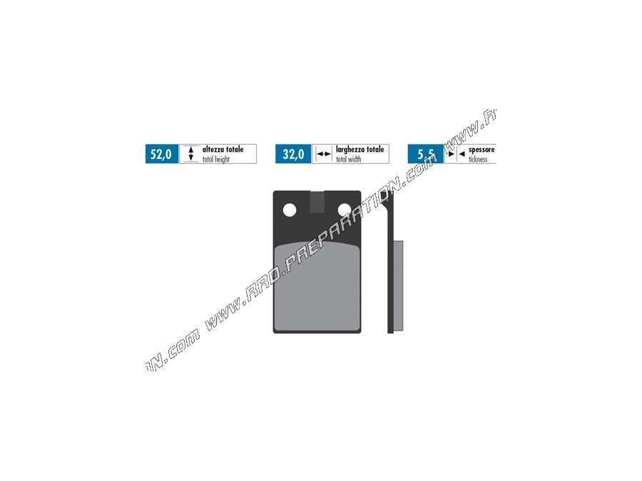 Polini brake pads front / rear for APRILIA AF1, RX, TUAREG, RED ROSE, BETA, MBK X-LIMIT, YAMAHA DT ...