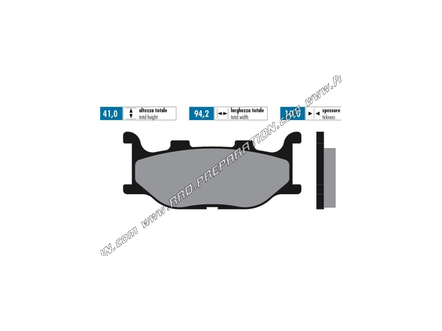 Pastillas de freno Frited POLINI competición delanteras / traseras para YAMAHA 125cc SR, TZR, VIRAGO, XVS,...