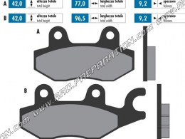 Plaquettes de frein POLINI avant / arrière pour scooter KYMCO AGILITY, DINK, LIKE, SUPER 9, TOP BOY... 50, 125, 150, 250...