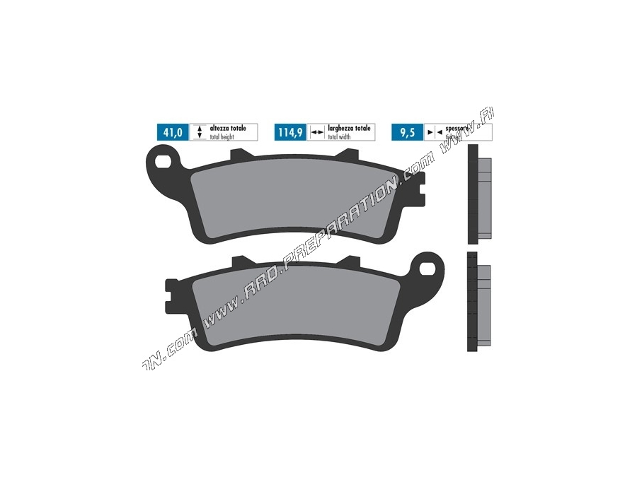 Plaquettes de frein POLINI avant / arrière pour scooter HONDA FORESIGHT, PANTHEON, SILVER WING, PEUGEOT SV 125, 150, 250, 600...