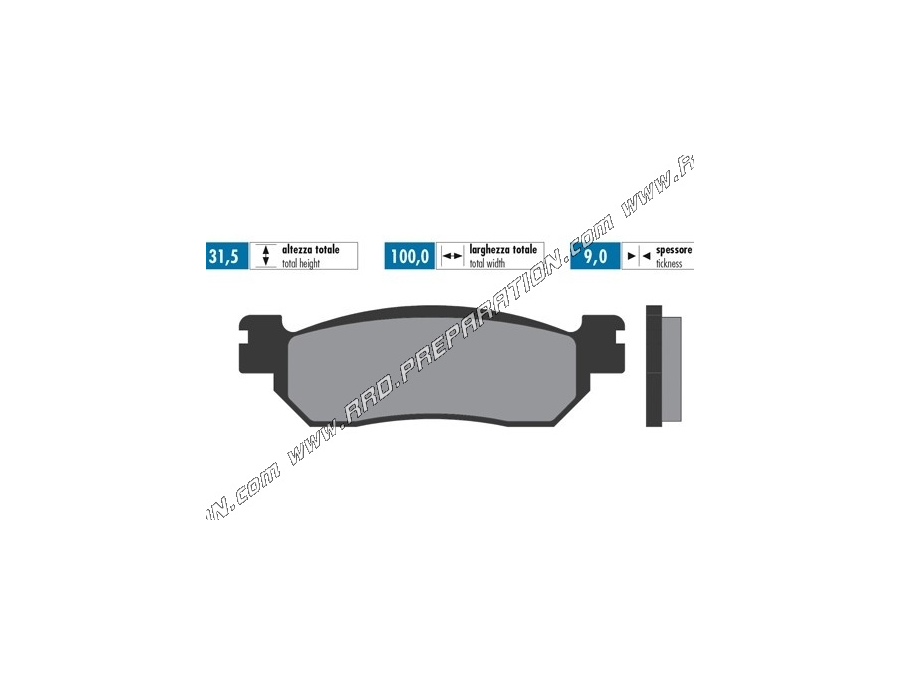 Pastillas de freno delanteras / traseras POLINI para scooter MBK CITYLINER, SKYLINER, X-CITY, YAMAHA X MAX, MAJESTY 125, 250