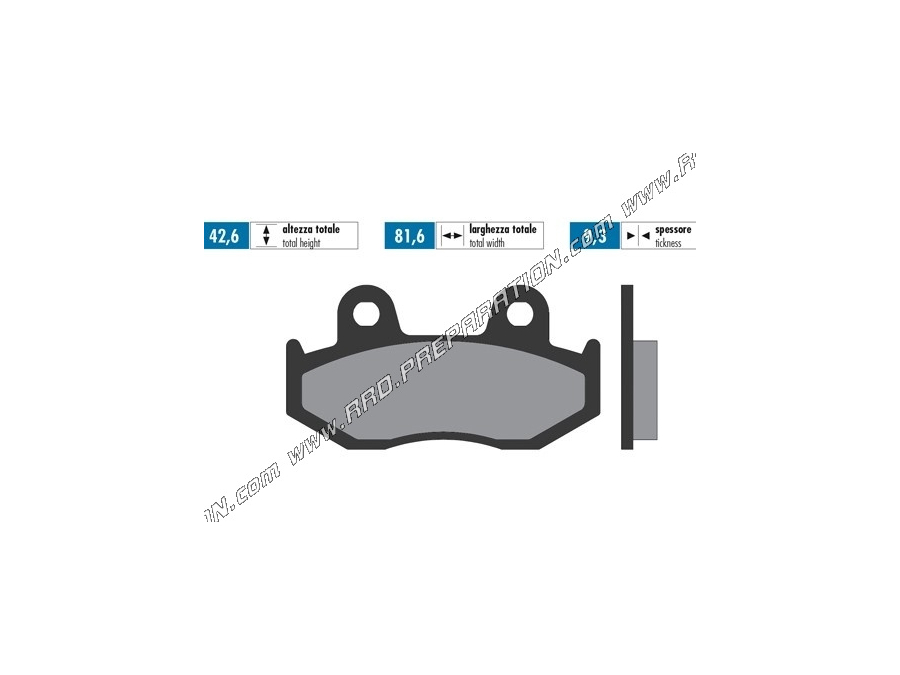 Pastillas de freno delanteras / traseras POLINI para scooter HONDA NES, DYLAN, PS, SH 125 y 150