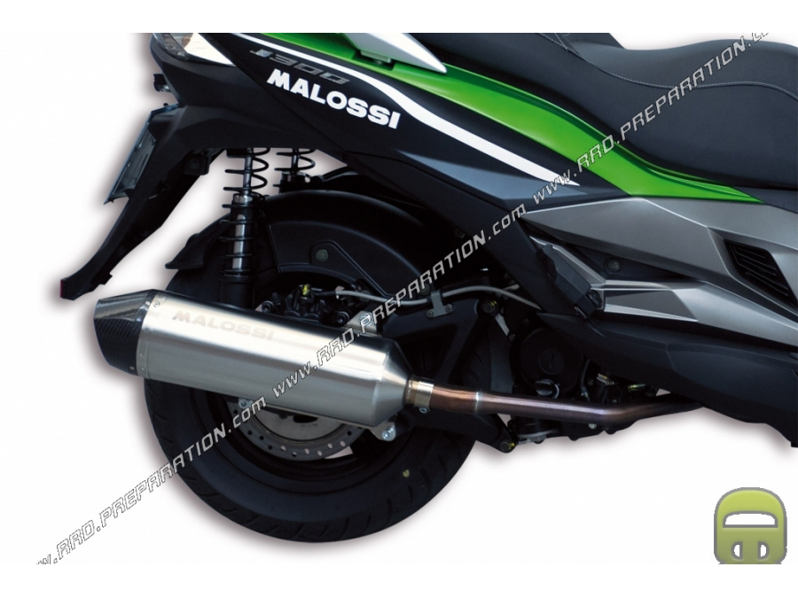 Pot d'échappement RX MALOSSI pour Maxi-Scooter KYMCO DINK STREET, DOWNTOWN, NIKITA, SUPER DINK 300cc et KAWASAKI J 300cc