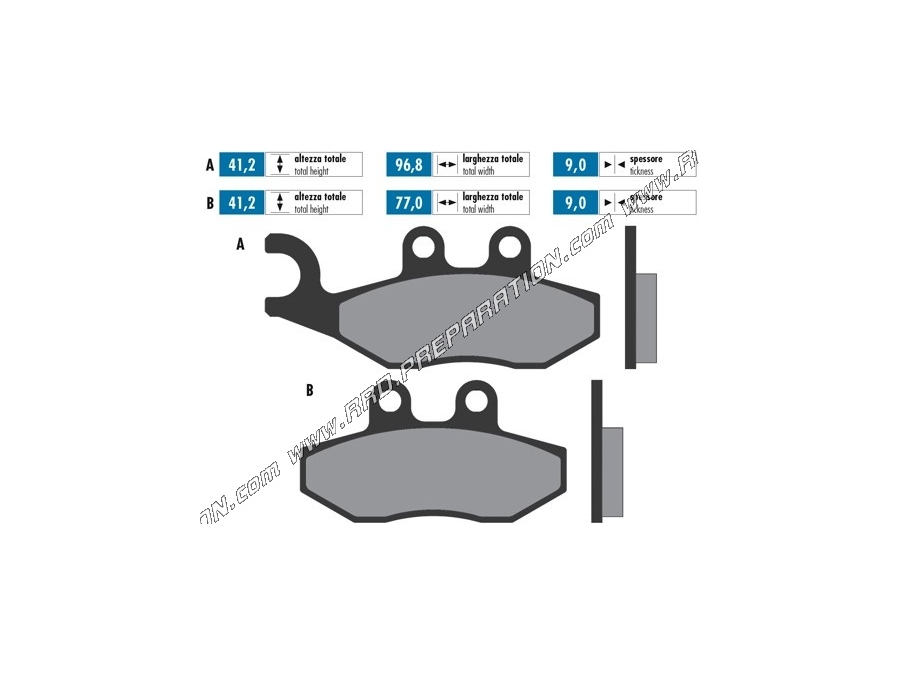 Polini brake pads front / rear Scooter Aprilia, Piaggio, GILERA, VESPA ...