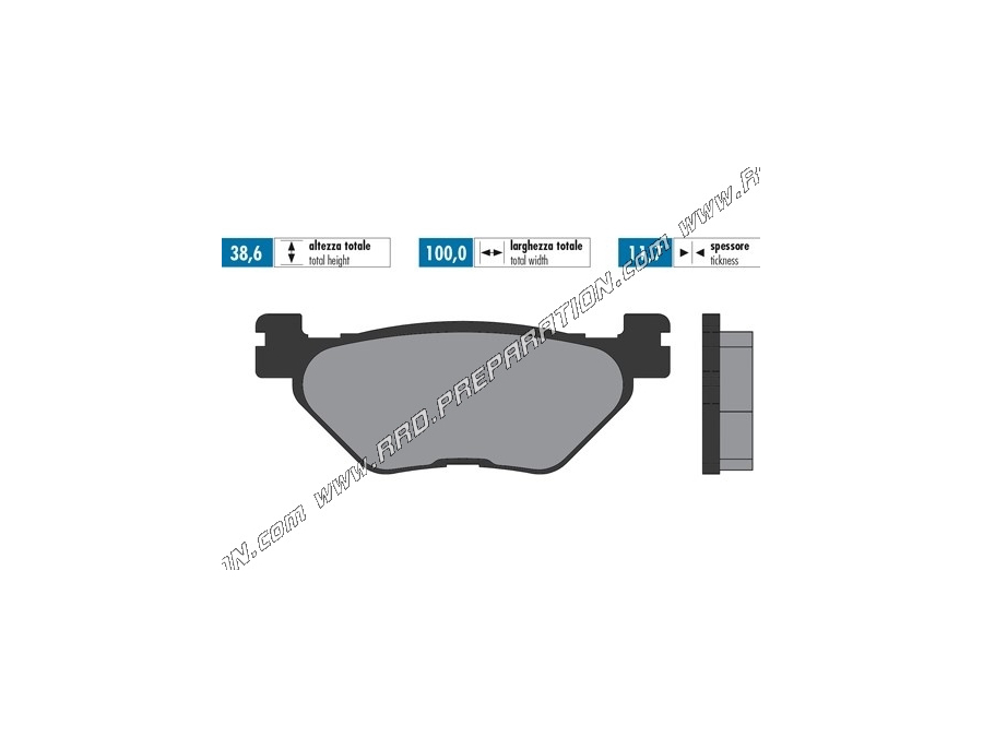 Pastillas de freno delanteras / traseras POLINI para scooter YAMAHA T-MAX 500 (con carburador)