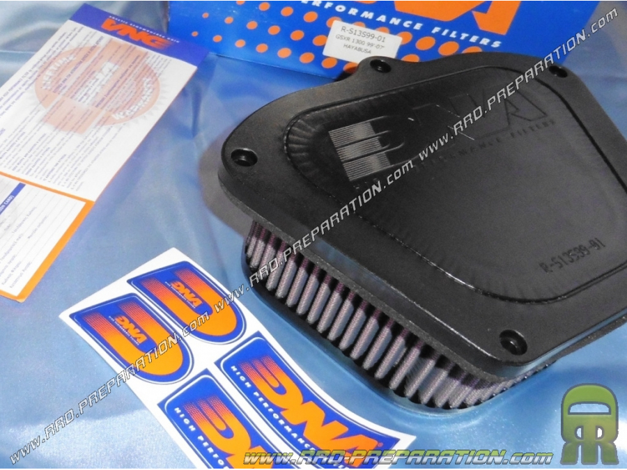Air filter DNA RACING for original air box on motorcycle SUZUKI GSX 1300 R HAYABUSA 1999 to 2007