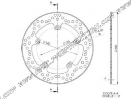 Disco de freno delantero y trasero NG Ø240mm para GILERA DNA, NEXUS, PIAGGIO LIBERTY, MP3, X8, X9, APRILIA SR... 125 a 500cc