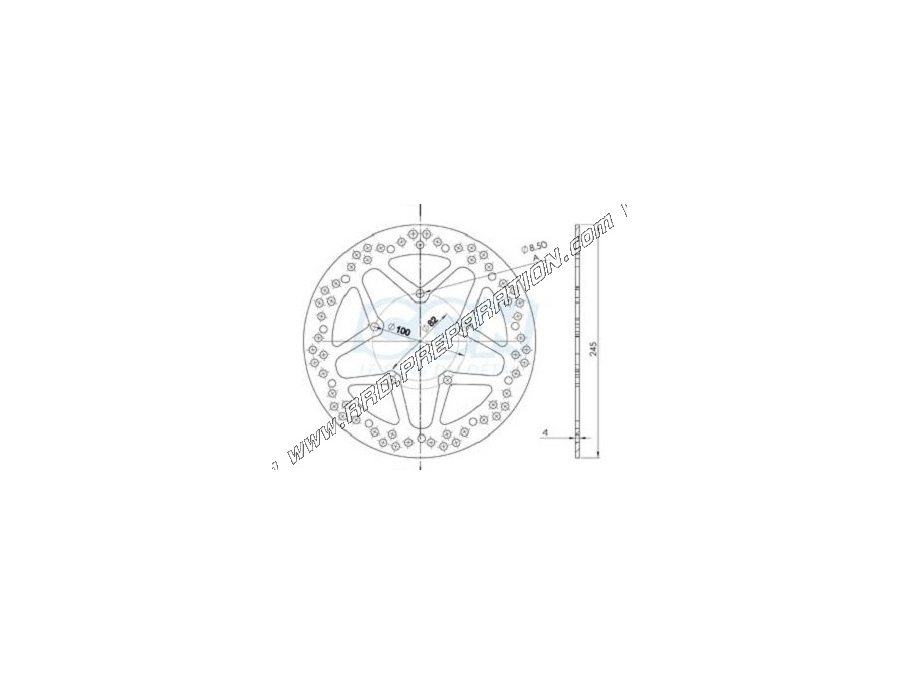 Front brake disc NG Ø220mm for scooter YAMAHA CYGNUS and MBK FLAME 125cc from 2000 to 2011