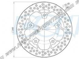 Disque de frein avant NG Ø240mm pour scooter SYM GTS, JOYMAX.. 125cc et 300cc