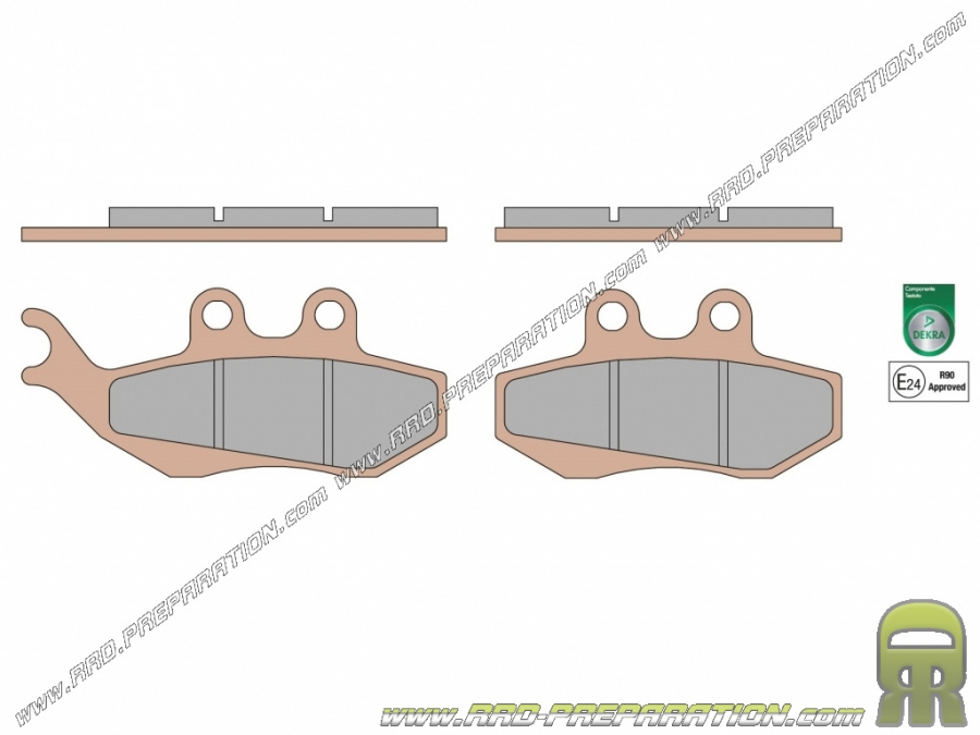 MALOSSI MHR DEKRA front brake pads for scooter 125cc and 50cc, 125cc with box MBK FLAME X, DERBI GPR , DERBI SENDA DRD..