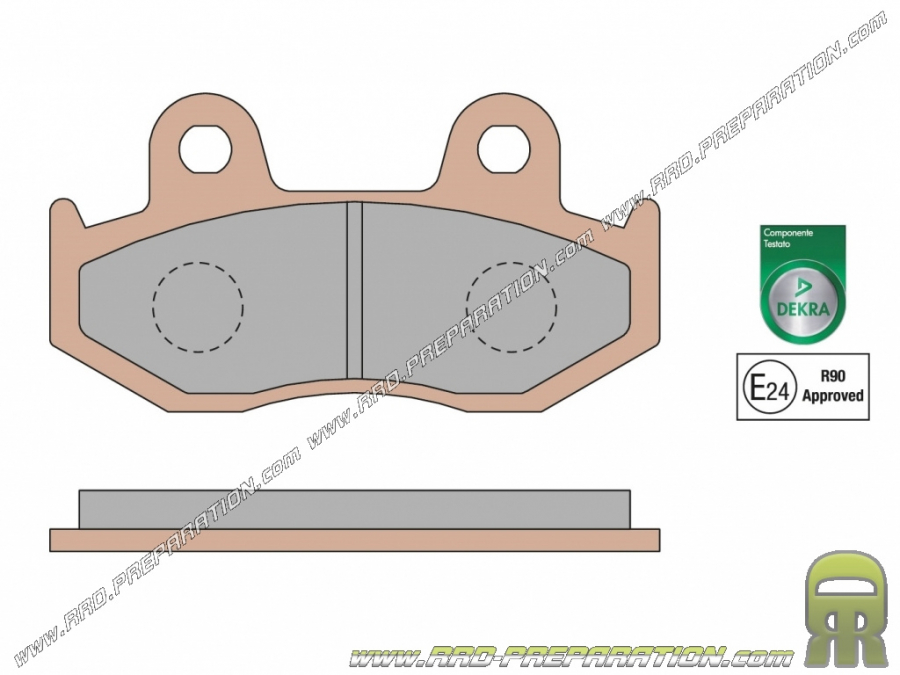 Plaquettes de frein MALOSSI MHR DEKRA avant / arrière pour maxi-scooter HONDA Dylan, NES, @, PS, SH... 125 et 150cc