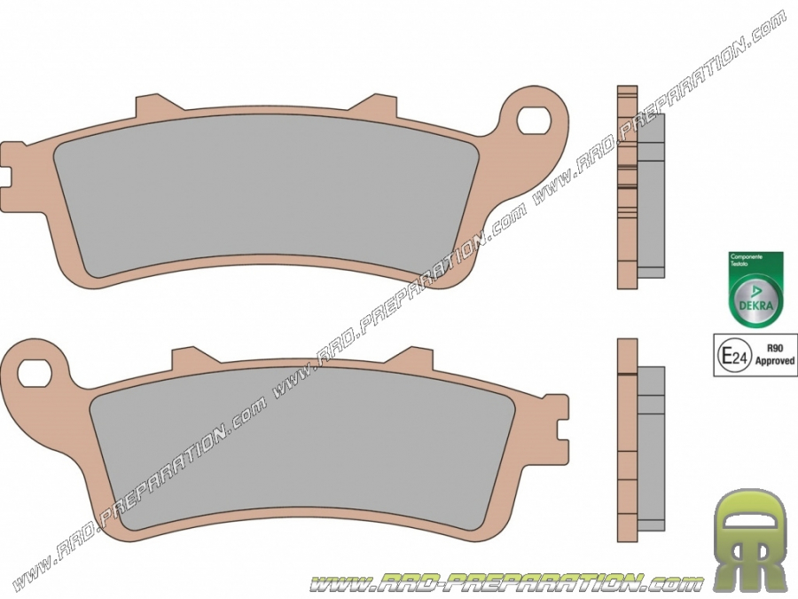 Pastillas de freno MALOSSI MHR DEKRA delanteras / traseras para scooter HONDA FORESIGHT, PANTHEON, PEUGEOT SV 125, 150, 250, 600