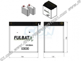 Batería FULBAT 53030 12V30AH (ácido con mantenimiento) para moto, mécaboite, scooters...