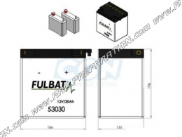 Batterie FULBAT 53030 12V30AH  (acide avec entretien) pour moto, mécaboite, scooters...