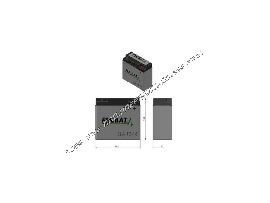 Batería FULBAT SLA 12-18 12V18AH (sin mantenimiento) para cortacésped con batería bajo sillín