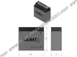 Batería FULBAT SLA 12-20 12V20AH (sin mantenimiento) para cortacésped con batería bajo sillín