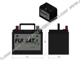 Batería FULBAT U1-9 12V28AH (sin mantenimiento) para cortacésped con batería bajo sillín