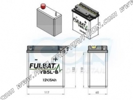 Batería FULBAT YB5L-B 12V 5A (entregada con ácido) para moto, mécaboite, scooters...