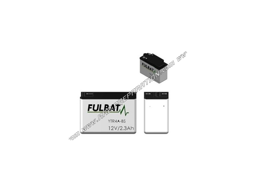 Batterie sans entretien FULBAT YTR4A-BS  12v 2,3A pour moto, mécaboite, scooters...