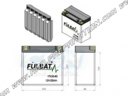 Battery FULBAT YTX20-BS 12v 18A (acid maintenance free) for motorcycle, mécaboite, scooters...