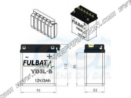 FULBAT battery YB3L-A 12V 3A (delivered with acid) for motor bike, mécaboite, scooters ...
