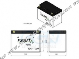 Batterie FULBAT YTZ14S 12V 11AH (gel sans entretien) pour moto, mécaboite, scooters...