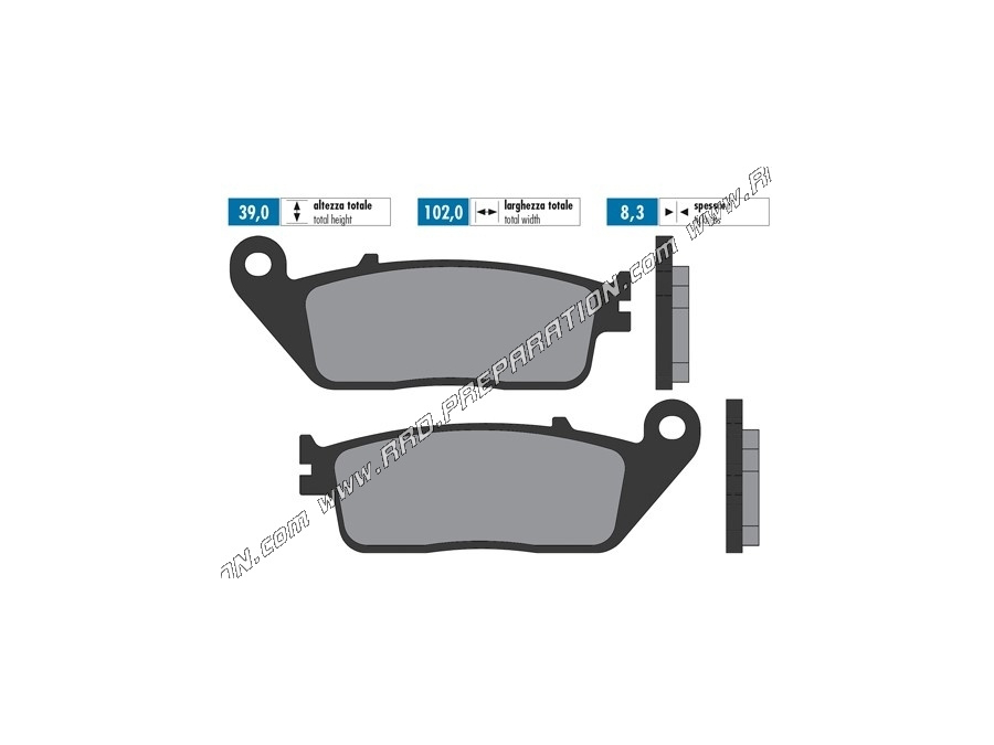 Plaquettes de frein POLINI avant / arrière pour BMW C 600, C 650, KYMCO PEOPLE, PEUGEOT GEOPOLIS, SATELIS 250, 400, 500... 