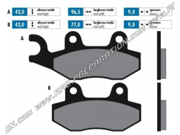 Plaquettes de frein POLINI avant / arrière pour KYMCO FILLY, PEOPLE, VITALITY, VIVIO, YUP, PEUGEOT GEOPOLIS 50, 125, 250, 300...