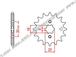 Pignon de sortie de boite SGR 14 dents pourmoto YAMAHA YBR, XT R, XT X, RIEJU MRT, TANGO, RS2, DERBI SENDA 125cc