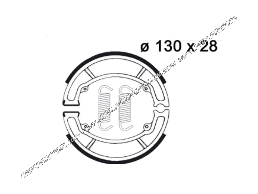 Front or rear brake shoes Ø130mm by 28mm thickness AP RACING motorcycle, scooter, quad YAMAHA , MBK, POLARIS, PEUGEOT ...