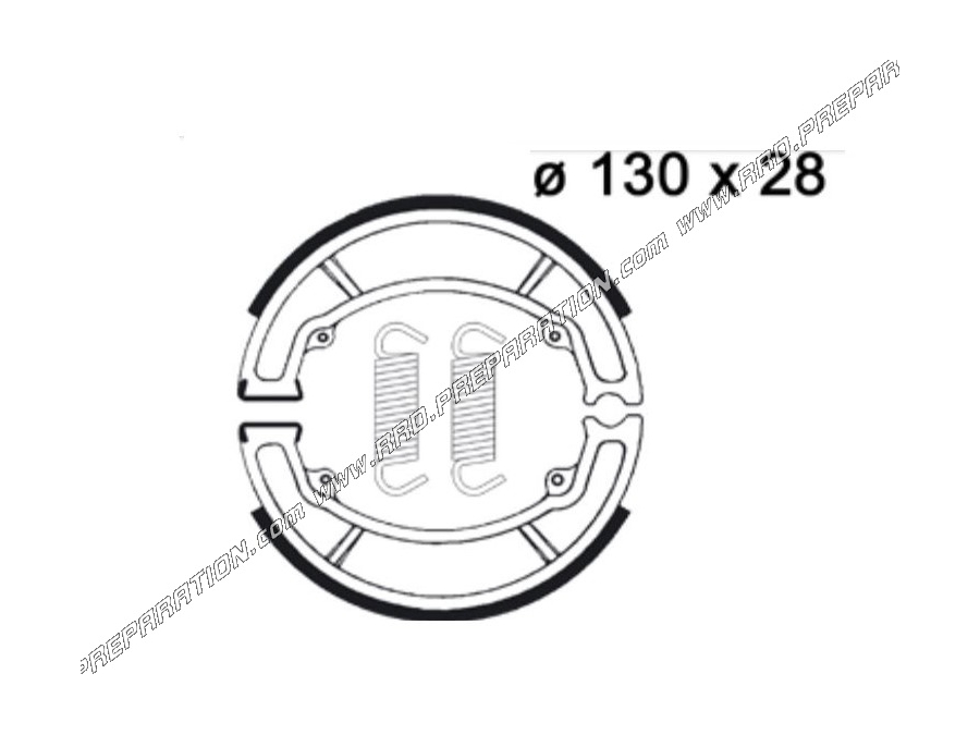 Mâchoires de freins avant ou arrière Ø130mm par épaisseur 28mm AP RACING moto, scooter, quad YAMAHA, MBK, POLARIS, PEUGEOT...